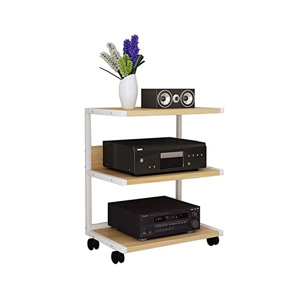 Pied Enceinte Support Multimédia AV avec Gestion des Câbles Intégrée, Heavy Duty Détient 220 LB de Composants Audio/vidéo, Su