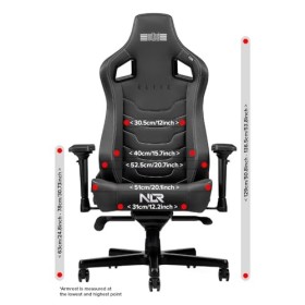 Next Level Racing Elite Chair Black Leather Edition Gaming, Taille Unique