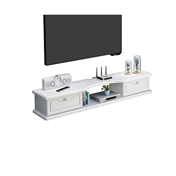 JUNNIU Meuble TV Mural Console multimédia Murale avec 2 Portes, 39.3/47.2/55.1In Blanc Meuble TV Mural, Composant de Meuble T