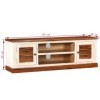 CARESHINE Meuble TV Rustique en Bois Massif - Meuble TV en Bois |Console multimédia en sheesham |Meuble de Rangement TV 120 c