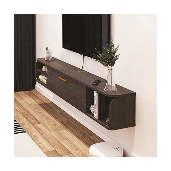 FPIGSHS Console Multimédia Murale, Étagère Flottante Meuble De TV 146.8cm, Étagère Audio Vidéo, Étagère pour Décodeur TV
