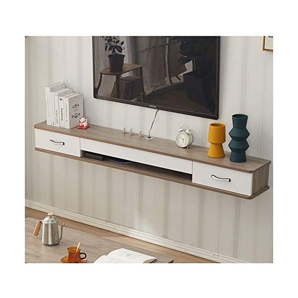 Meuble TV Flottant Console TV Murale Moderne Console Audio/vidéo multimédia Meuble TV avec tiroirs Huche Flottante Armoire de