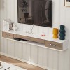 Meuble TV Flottant Console TV Murale Moderne Console Audio/vidéo multimédia Meuble TV avec tiroirs Huche Flottante Armoire de