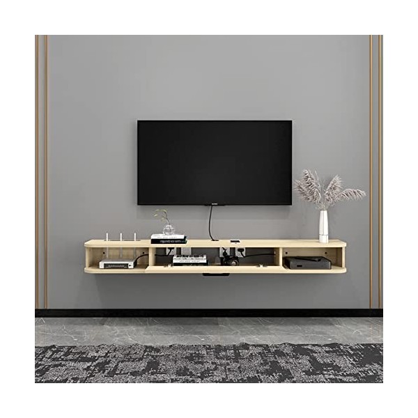 JUNNIU Meuble TV Mural Étagère De Composant De Meuble De Télévision Flottant, Console De Meuble De Télévision Murale 120/140C