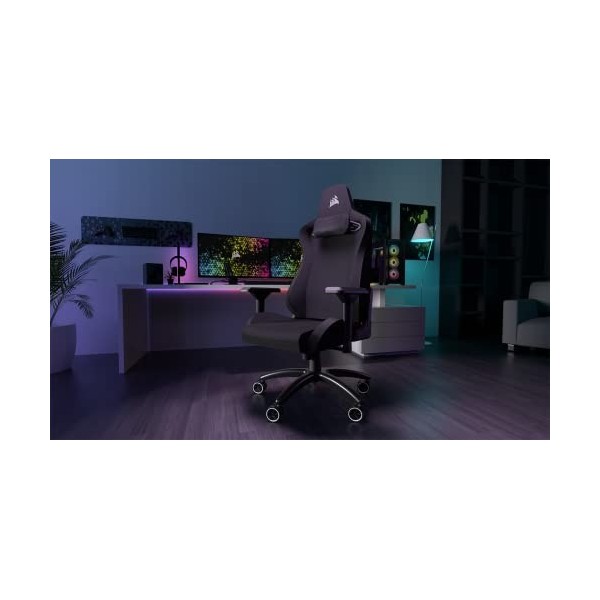 Corsair TC200 Fabric Fauteuil Gaming, Forme Standard Soutien Durable, Revêtement en Tissu Doux, Support Lombaire en Mousse I