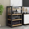 CHAOYANG Supports TV Equipement Audio Rack en Rack à 4 Couches Coffret CD avec poulie Mobile/écartement du stratifié réglable