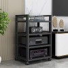 CHAOYANG Supports TV Equipement Audio Rack en Rack à 4 Couches Coffret CD avec poulie Mobile/écartement du stratifié réglable