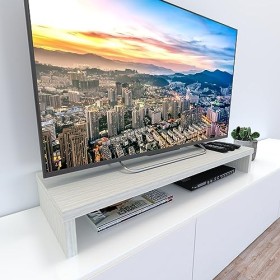 Henor Support élévateur TV en Bois FSC® 110 x 35 x 15 cm Chêne Stel. Supporte 60 kg.