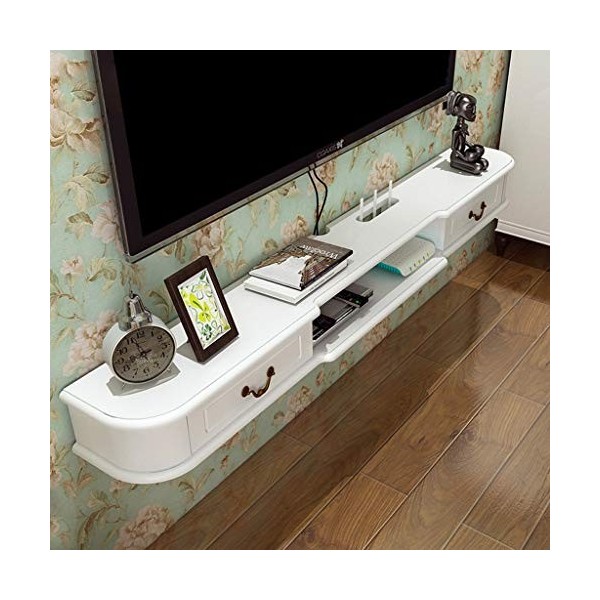 Étagère Murale Étagère Flottante avec tiroir Meuble de télévision Mural Set Top Box routeur Étagère de Rangement pour Lecteur