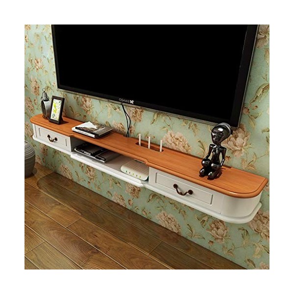 Étagère Murale Étagère Flottante avec tiroir Meuble de télévision Mural Set Top Box routeur Étagère de Rangement pour Lecteur