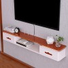 Meuble de télévision Mural en Bois Massif avec étagère Murale à tiroir Étagère Flottante Set Top Box routeur détagère de Sto
