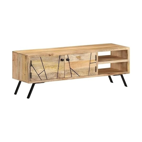 Meuble TV Meuble TV avec Rangement Meuble TV en Bois Table décorative à lentrée 43,3" x11,8 x15,7 Bois de Manguier Massif po