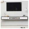 KiLoom Meuble TV Flottant, Meuble TV Mural, Console multimédia de Divertissement, étagères flottantes avec Porte, pour Niche 