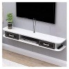 IBOWZ Meuble TV Suspendu Étagère TV Flottante Console TV Murale Meuble de Rangement TV avec 2 tiroirs Unité de Rangement pour