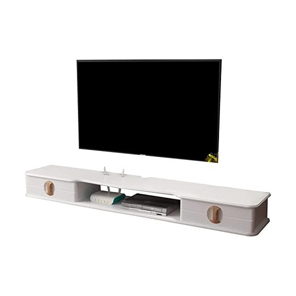 Meuble TV mural 43,3/51,1 pouces Meuble TV flottant, Consoles multimédia de divertissement pour étagère TV murale, Étagère de