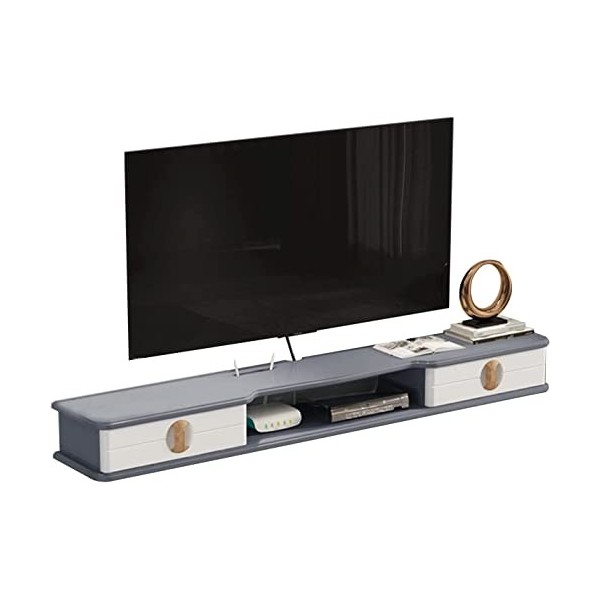 Meuble TV mural 43,3/51,1 pouces Meuble TV flottant, Consoles multimédia de divertissement pour étagère TV murale, Étagère de