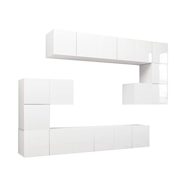 Meuble TV,Étagère TV Flottante, Support de Télévision Flottant Fixé au Mur Centre de Console Multimédia de Divertissement Gra