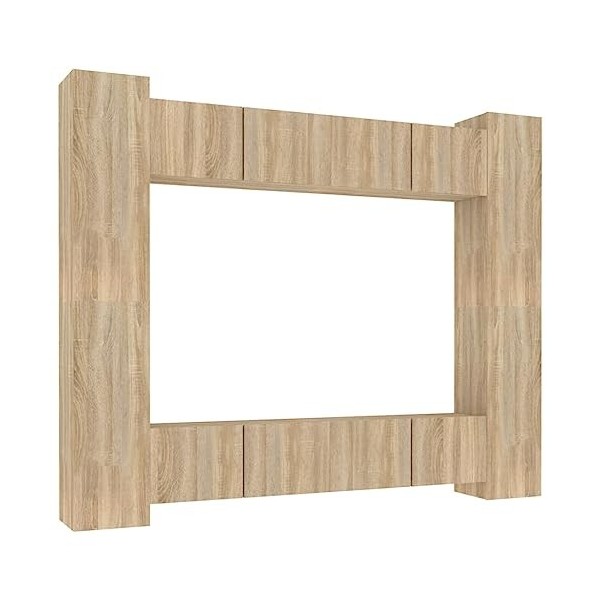 Camerina Ensemble de Meubles TV 8 pcs Chêne Sonoma Bois dingénierie,Meuble TV,Table TV,Ensemble Meuble TV