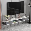 Meuble TV mural Console multimédia murale avec 2 portes 47,2", étagère flottante pour composants de meuble TV, étagères de ra