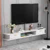 Meuble TV mural Console multimédia murale avec 2 portes 47,2", étagère flottante pour composants de meuble TV, étagères de ra