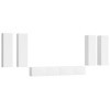 GuyAna Ensemble de Meubles TV 6 pcs Blanc Bois dingénierie,Meuble TV,Table Basse Salon Meuble TV,Table Basse LED Couleurs