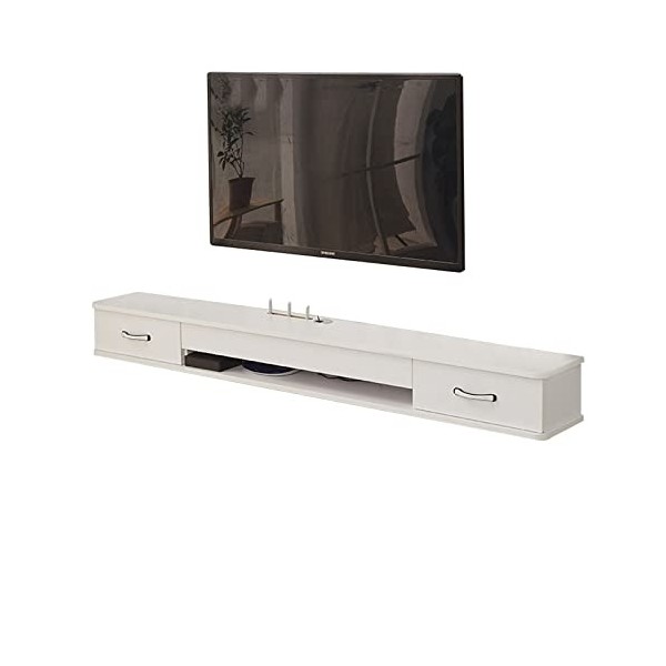 Meuble Tv Mural Meuble Tv Flottant - 100/120/140Cm Fixation Murale Sous Etagère Tv Console Tv Flottante Divertissement Multim