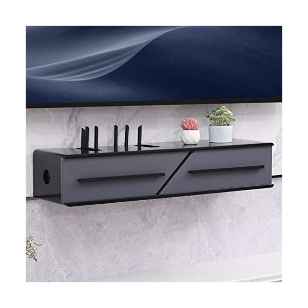 JUNNIU Meuble TV Mural 23,6/31,4/39,3 Pouces Set-Top Box Étagère WiFi Router Box，Étagère TV Flottante Support Meuble de Range