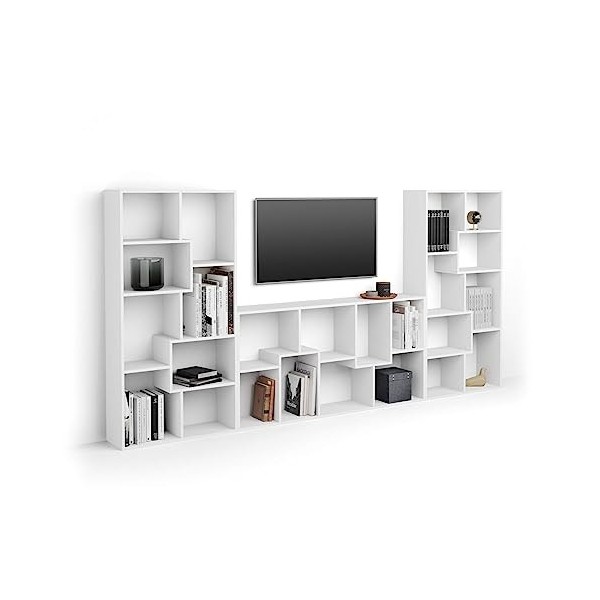 Mobili Fiver, Meuble TV Mural Iacopo, Frêne Noir, Made in Italy