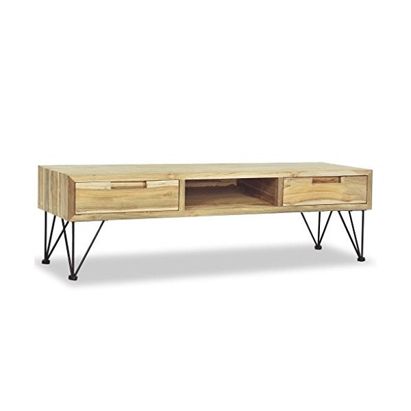 xingshuoonline Meuble pour la TV 120 x 35 x 35 cm en Bois Massif de Teck Meuble TV Facile Support