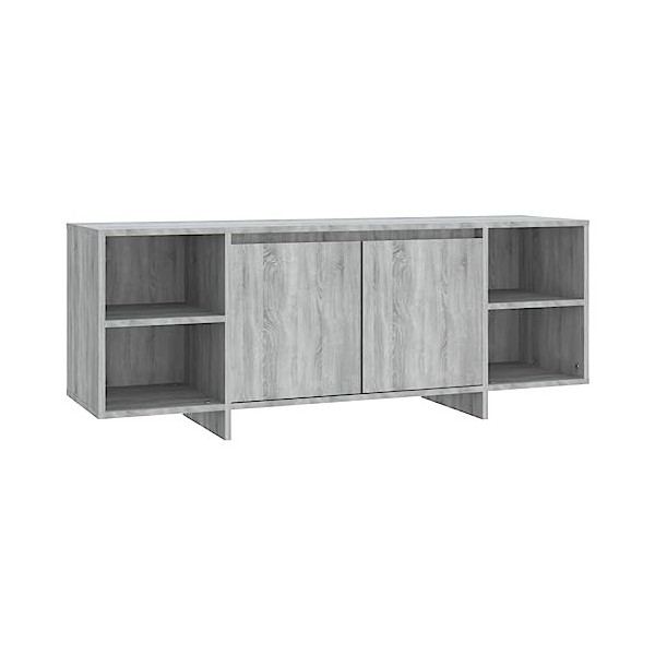vidaXL Meuble TV Armoire Basse Centre de Divertissement Meuble Stéréo Salon Salle de Séjour Intérieur Sonoma Gris 130x35x50 c