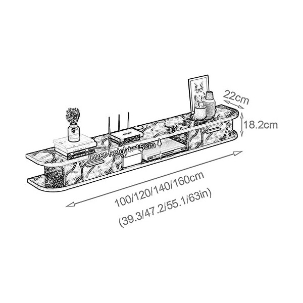Meuble TV Meuble TV Unités Murales pour Salon Meuble TV Armoire Murale Console TV en Bois pour Salon Salle de Divertissement 