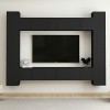 Tidyard Ensemble de Meubles TV 10 pcs Noir Aggloméré, Banc TV avec Compartiments de Stockage, Montage Mural Support de Télévi