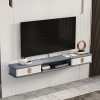 Étagère TV Murale en Bois Meuble TV Flottant Centre de Divertissement Console multimédia Meuble de Rangement Meuble de Rangem