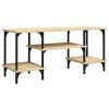 Higsose Meuble TV Design Élégant Chêne Sonoma 102x35x45,5 cm Bois dingénierie Meuble de Multimédia avec Pieds en Métal Meubl