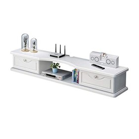 Meuble TV Meuble TV Unités Murales pour Salon Fixé Au Mur Set-Top Box Rack Meuble TV Cloison Flottante/Blanc/120X24X18Cm wwyy