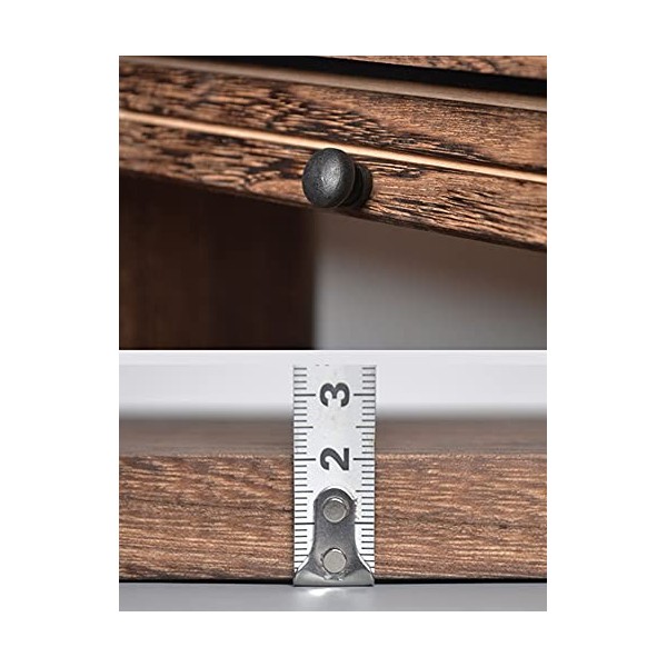 Meuble TV Flottant, Meuble TV Mural Design Porte Roulante avec Deux Tiroirs, Centre De Divertissement Media Homeniture pour S