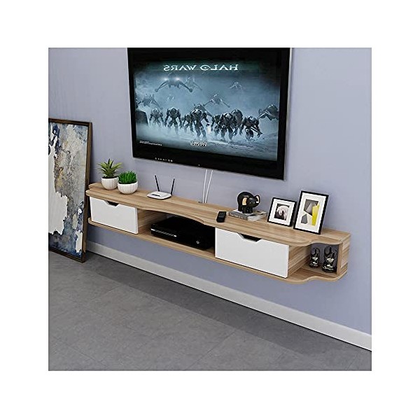 StrOux Meuble TV Flottant Meuble Meuble TV Meuble TV Mural pour Salon Console TV Meuble TV Meuble Mural 3 Compartiments pour 