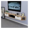 StrOux Meuble TV Flottant Meuble Meuble TV Meuble TV Mural pour Salon Console TV Meuble TV Meuble Mural 3 Compartiments pour 