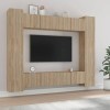 JUNZAI Ensemble de Meubles TV 8 pcs Chêne Sonoma Bois dingénierie,Meuble TV,Table TV,Ensemble Meuble TV