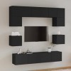 BaraSh Ensemble de Meubles TV 8 pcs Noir Bois dingénierie,Meuble TV Longueur,Meuble Bas Salon,Meubles De Salon TV