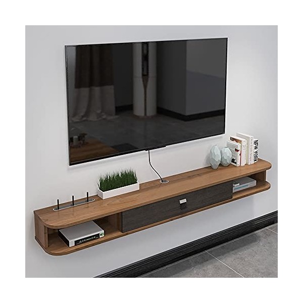 StrOux Meuble TV Flottant Meuble TV, Support Mural TV Media Console, Meuble TV Flottant pour Lecteur DVD Blu-Ray Satellite TV