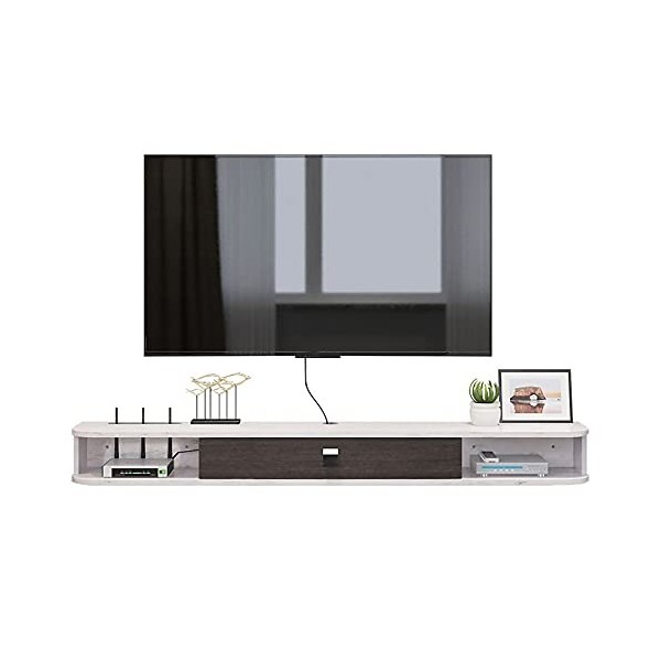 StrOux Meuble TV Flottant Meuble TV, Support Mural TV Media Console, Meuble TV Flottant pour Lecteur DVD Blu-Ray Satellite TV