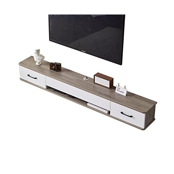 Meuble TV Mural Meuble TV Flottant, Meuble TV Mural, Console Média Murale Centre De Divertissement, Étagère De Rangement Mult