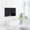FAMIROSA Meuble TV Blanc, Support TV pour Télévision Banc TV Blanc 80x34x30 cm Aggloméré