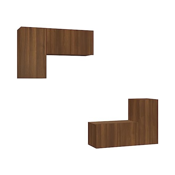 Home Hardware Businese Meuble TV 4 pièces Chêne Marron