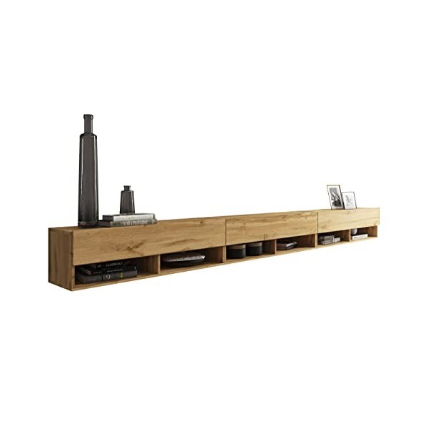 Mirjan24 Meuble TV Lowboard Jumbo 300, armoire TV, ouverture sans poignée, table de télévision, on peut poser BZW Suspendre 