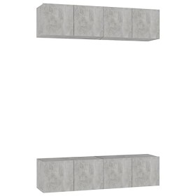 DCRAF Home Hardware Businese Meuble TV 4 pièces Gris béton 60 x 30 x 30 cm