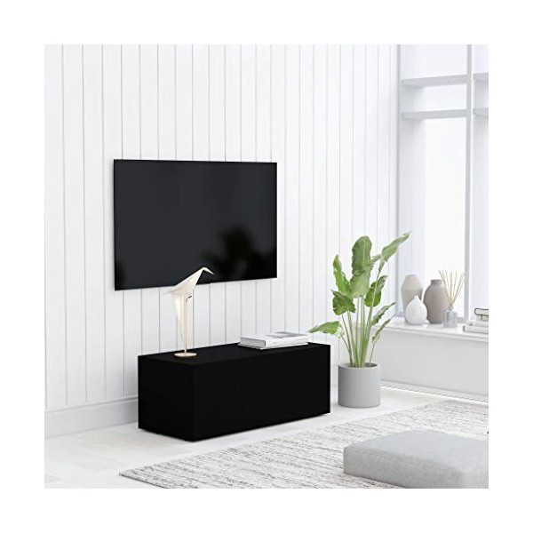 FAMIROSA Meuble TV Blanc, Support TV pour Télévision Banc TV Blanc 80x34x30 cm Aggloméré
