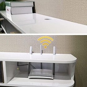 StrOux Meuble TV Flottant Meuble TV Suspendu, Conception de Tiroir Meuble TV Flottant avec Charnière et Glissière, Convient p