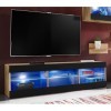 ExtremeFurniture Open SET4 Meuble TV, Carcasse en Wotan Mat/Façade en Noir Mat + LED Multicolores avec télécommande